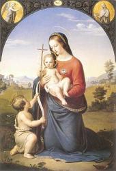 Carl Von Blaas: Mária gyermekével és a kis Keresztelő Jánossal (1841)